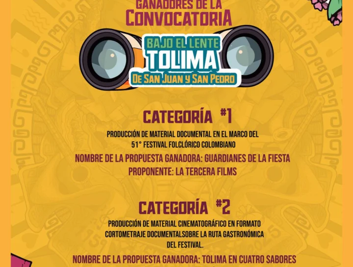GANADORES CONVOCATORIA BAJO EL LENTE TOLIMA EN SAN JUAN Y SAN PEDRO