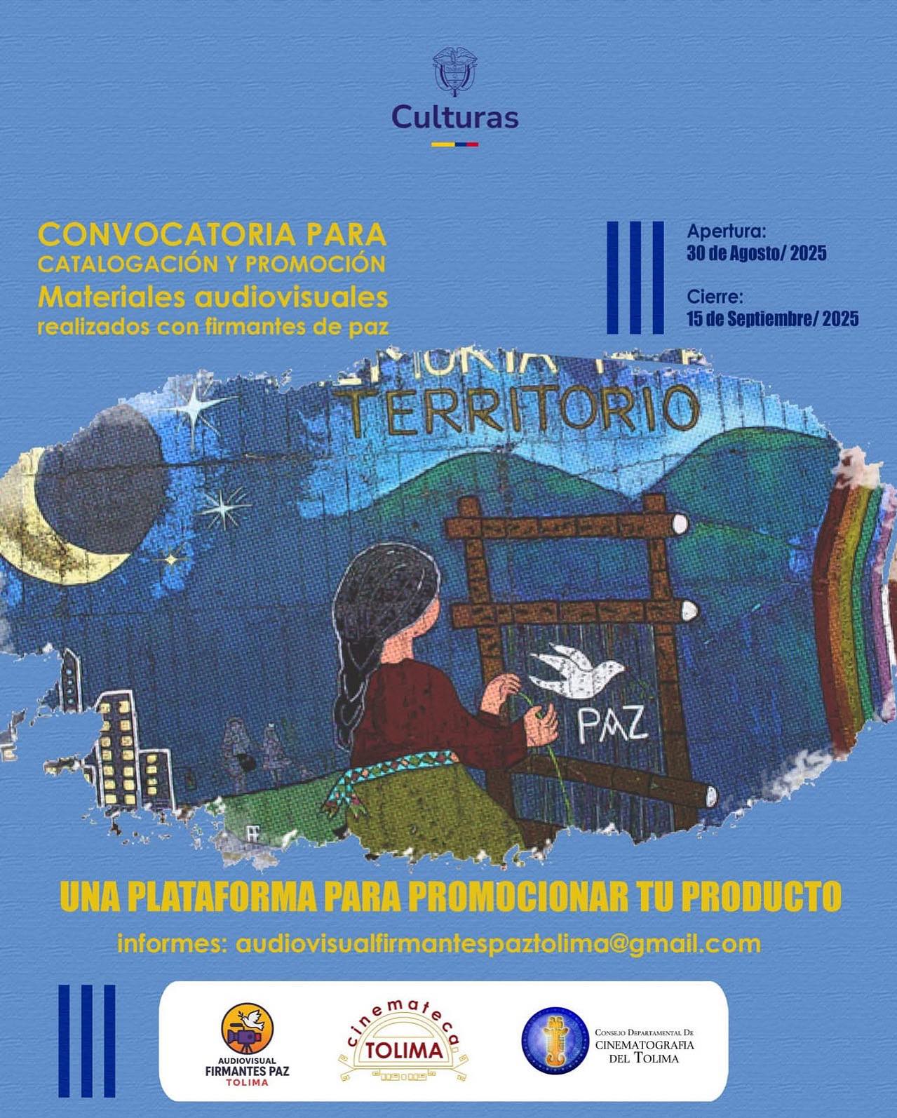 CONVOCATORIA CATALOGACIÓN Y PROMOCIÓN MATERIALES AUDIOVISUALES - REALIZADOS POR FIRMANTES DE PAZ