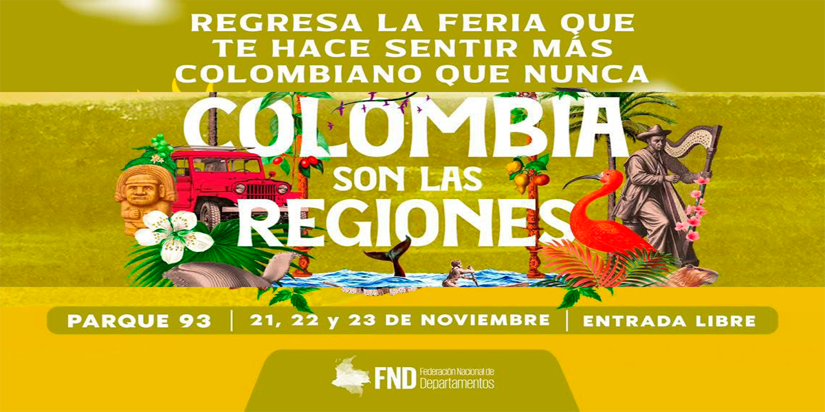 Ilustración de la feria colombia son las regiones