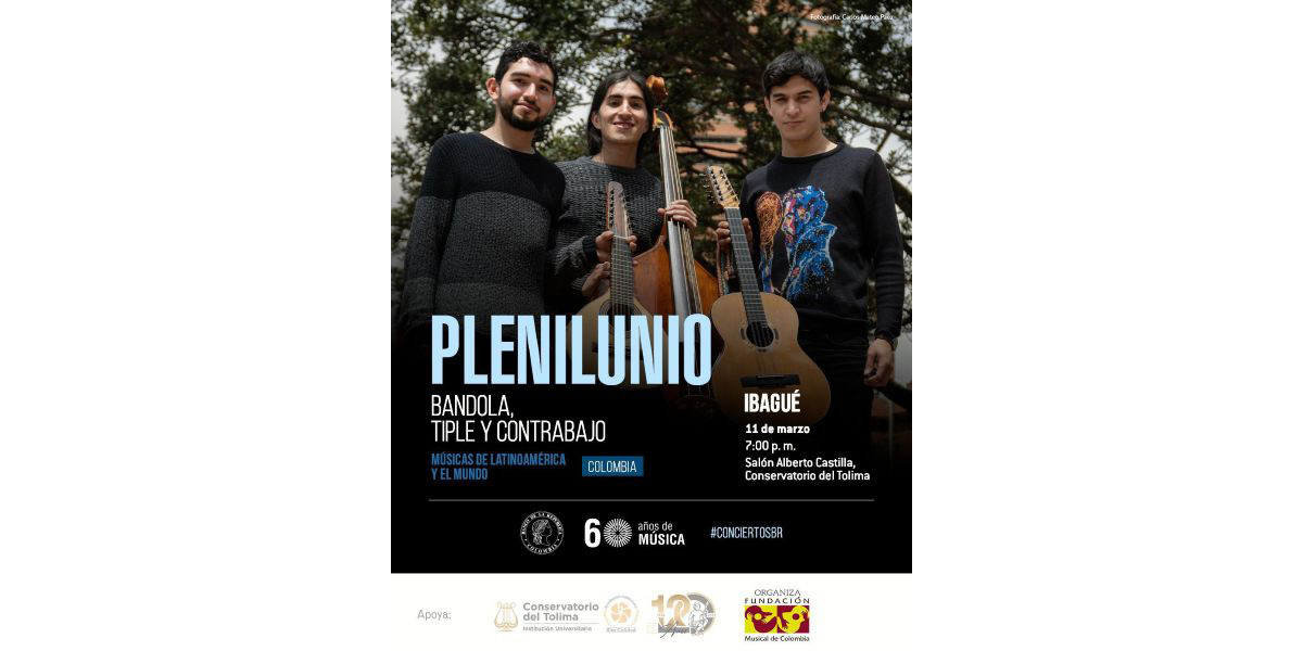 Foto representativa del concienrto de Bandola, Tiple y Contrabajo