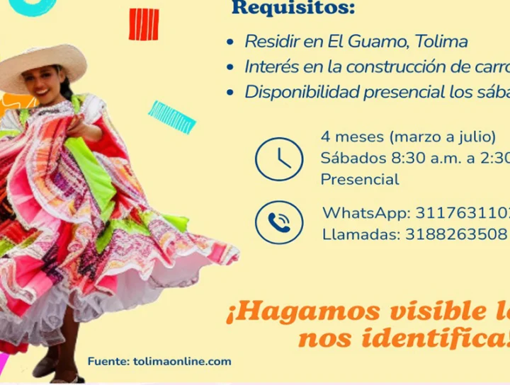 Banner para invitación al curso de carrozas en el Guamo