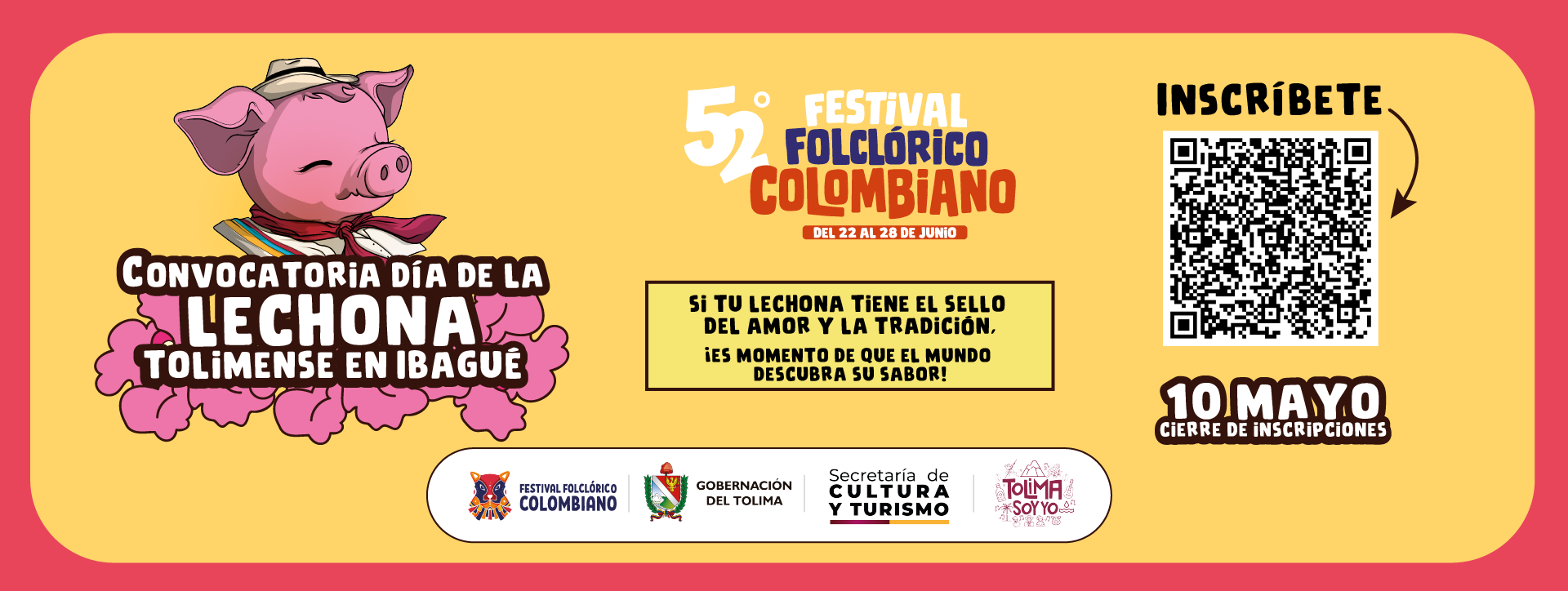 Banner de inscripción para participar en el día de la lechona